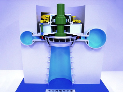 水力発電機断面模型
